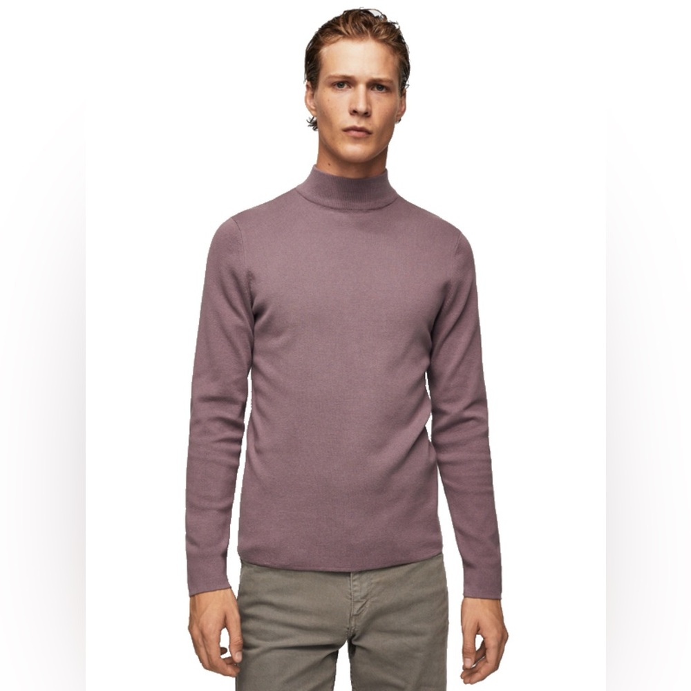Used Mango Man Mock Turtleneck Purple Sweater